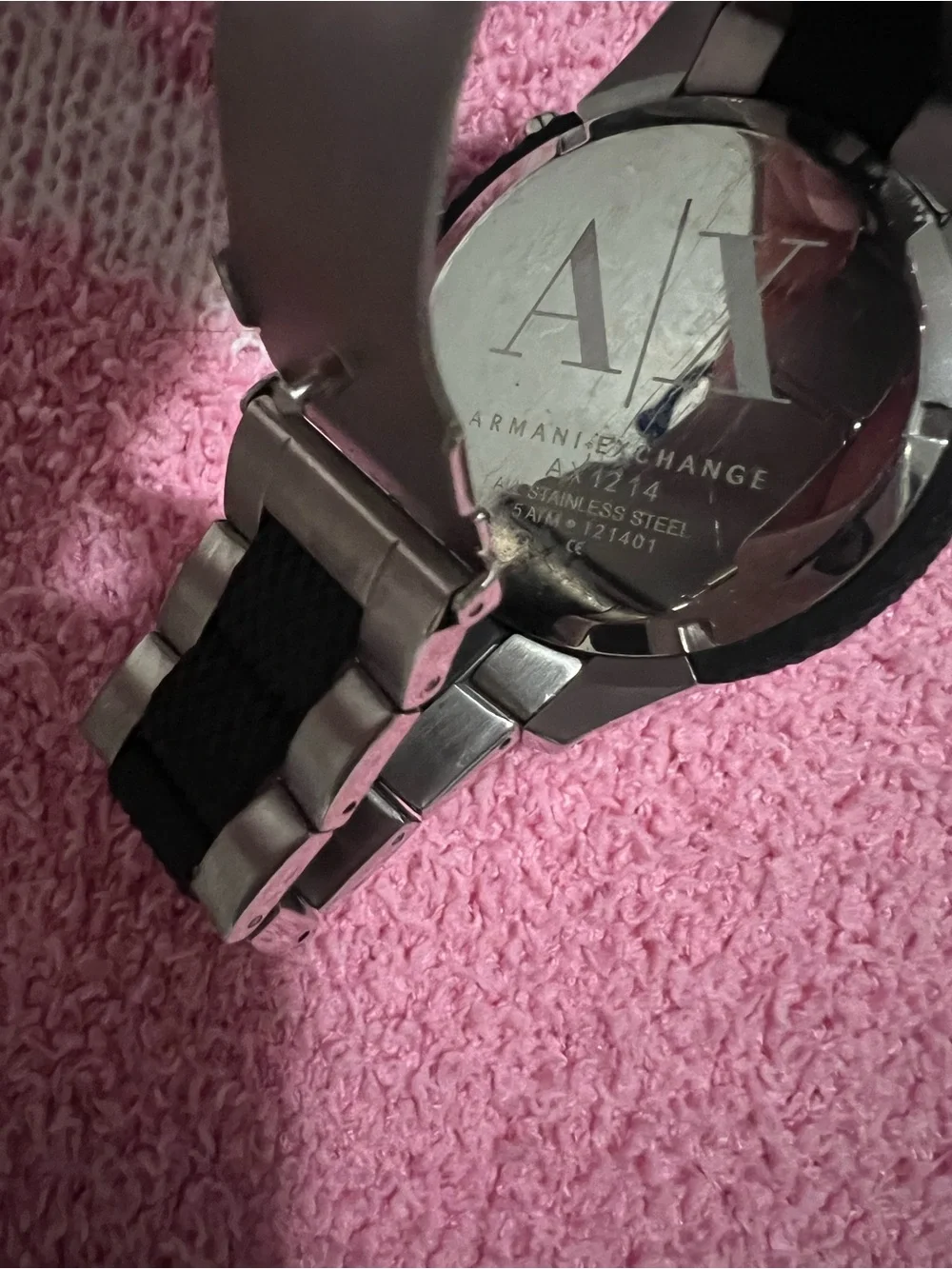 Armani exchange Black Dial Stainless Steel Chronograph Watch